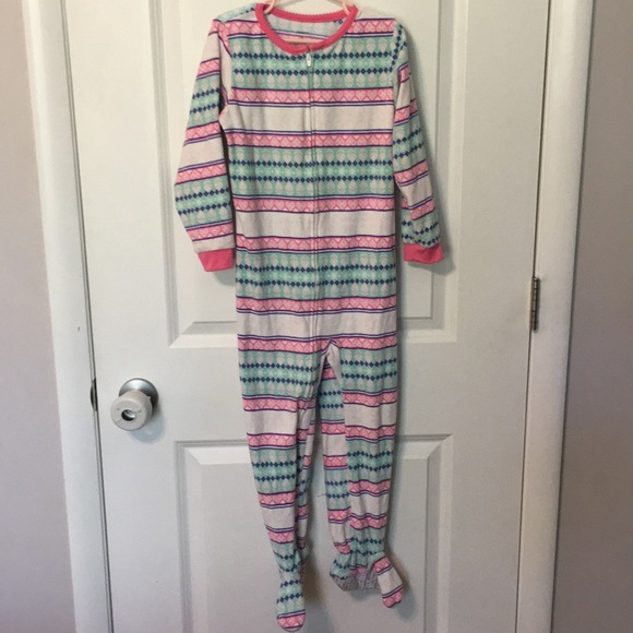 Fair Isle 3T Carters Little Girls Print Fleece Footie